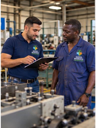 GBF team on a technical support visit to a small manufacturing business